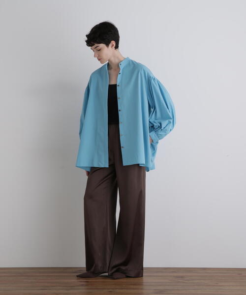 LE PHIL ルフィル　ブラウス　シャツ　タイプライター　ギャザー　ピンク タイプライターギャザーブラウス（シャツ/ブラウス）｜LE PHIL