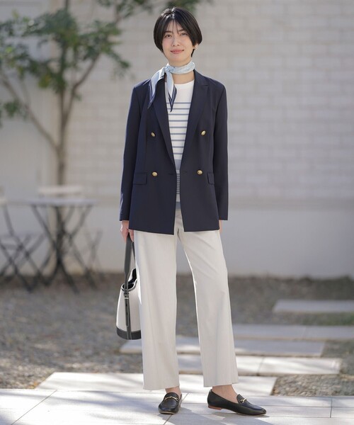 J.PRESS(ジェイプレス)の「【セットアップ対応・洗える】セルロースリネンストレッチ ワイド パンツ(その他パンツ・レディース・ライトグレー系/ベージュ系/ネイビー系/グレー系/ホワイト系・13/11/9/7)」の9枚目の写真