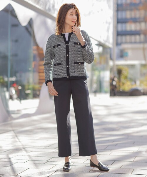 J.PRESS(ジェイプレス)の「【セットアップ対応・洗える】セルロースリネンストレッチ ワイド パンツ(その他パンツ・レディース・ライトグレー系/ベージュ系/ネイビー系/グレー系/ホワイト系・13/11/9/7)」の13枚目の写真