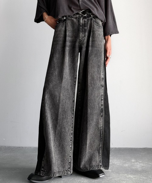 Classical Origin（クラシカルオリジン）の「「3WAYサイドジップ」ヴィンテージ加工デニムパンツ(綿100％)／Vintage Washed Side-Zip Denim（デニムパンツ・メンズ・ブラック系2/ブラック系1・MEDIUM/LARGE/SMALL）」の3枚目の写真