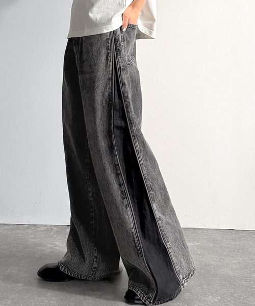 Classical Origin（クラシカルオリジン）の「「3WAYサイドジップ」ヴィンテージ加工デニムパンツ(綿100％)／Vintage Washed Side-Zip Denim（デニムパンツ・メンズ・ブラック系2/ブラック系1・MEDIUM/LARGE/SMALL）」の5枚目の写真