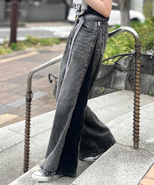 Classical Origin（クラシカルオリジン）の「「3WAYサイドジップ」ヴィンテージ加工デニムパンツ(綿100％)／Vintage Washed Side-Zip Denim（デニムパンツ・メンズ・ブラック系2/ブラック系1・MEDIUM/LARGE/SMALL）」の10枚目の写真