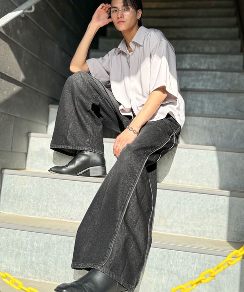 Classical Origin（クラシカルオリジン）の「「3WAYサイドジップ」ヴィンテージ加工デニムパンツ(綿100％)／Vintage Washed Side-Zip Denim（デニムパンツ・メンズ・ブラック系2/ブラック系1・MEDIUM/LARGE/SMALL）」の14枚目の写真