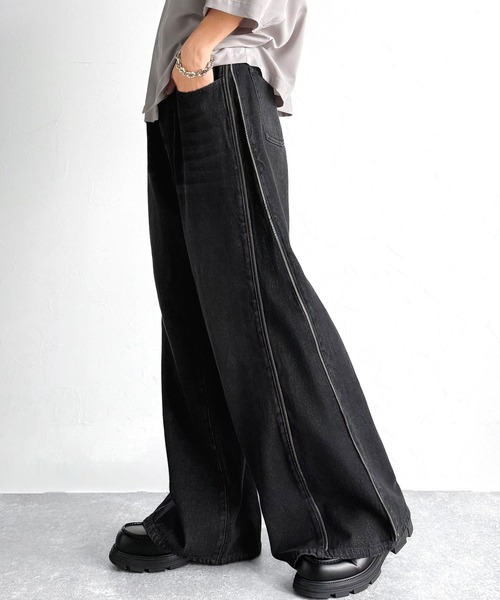 Classical Origin（クラシカルオリジン）の「「3WAYサイドジップ」ヴィンテージ加工デニムパンツ(綿100％)／Vintage Washed Side-Zip Denim（デニムパンツ・メンズ・ブラック系2/ブラック系1・MEDIUM/LARGE/SMALL）」の13枚目の写真