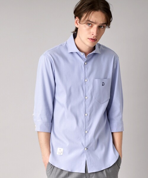 DRESSTERIOR(ドレステリア)の「リネン混スリークオーターシャツ(シャツ/ブラウス・メンズ・ホワイト/ブラック/サックスブルー/ネイビー・90/91/92/94)」の4枚目の写真