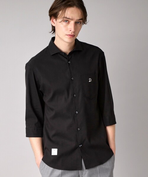 DRESSTERIOR(ドレステリア)の「リネン混スリークオーターシャツ(シャツ/ブラウス・メンズ・ホワイト/ブラック/サックスブルー/ネイビー・90/91/92/94)」の2枚目の写真