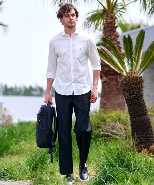 DRESSTERIOR(ドレステリア)の「リネン混スリークオーターシャツ(シャツ/ブラウス・メンズ・ホワイト/ブラック/サックスブルー/ネイビー・90/91/92/94)」の6枚目の写真