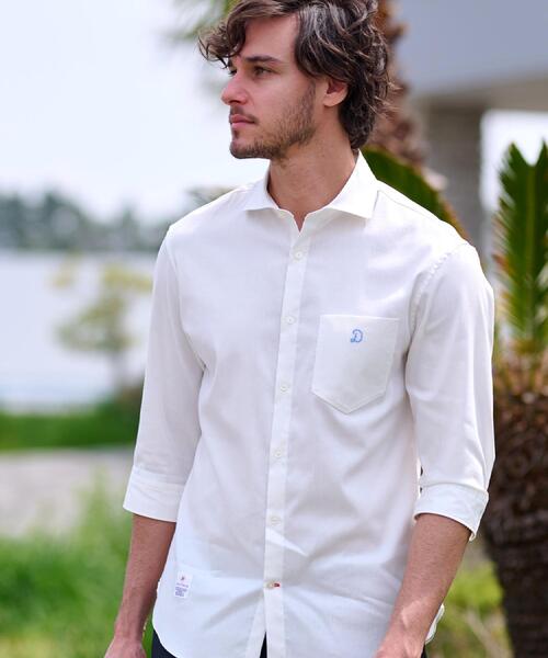 DRESSTERIOR(ドレステリア)の「リネン混スリークオーターシャツ(シャツ/ブラウス・メンズ・ホワイト/ブラック/サックスブルー/ネイビー・90/91/92/94)」の7枚目の写真