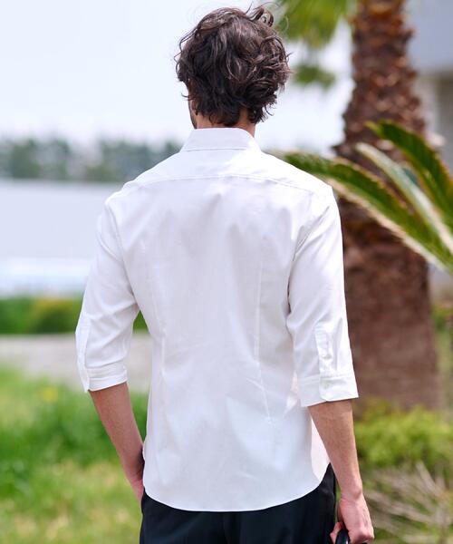 DRESSTERIOR(ドレステリア)の「リネン混スリークオーターシャツ(シャツ/ブラウス・メンズ・ホワイト/ブラック/サックスブルー/ネイビー・90/91/92/94)」の9枚目の写真