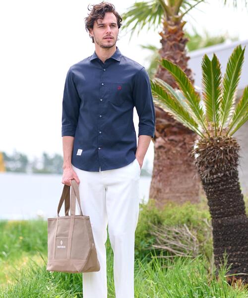 DRESSTERIOR(ドレステリア)の「リネン混スリークオーターシャツ(シャツ/ブラウス・メンズ・ホワイト/ブラック/サックスブルー/ネイビー・90/91/92/94)」の15枚目の写真