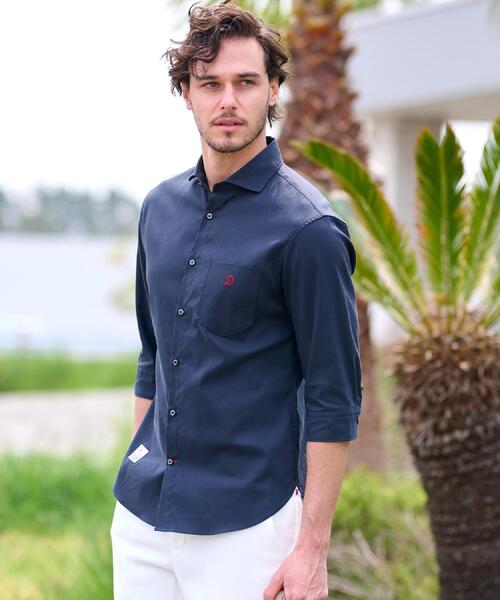 DRESSTERIOR(ドレステリア)の「リネン混スリークオーターシャツ(シャツ/ブラウス・メンズ・ホワイト/ブラック/サックスブルー/ネイビー・90/91/92/94)」の16枚目の写真