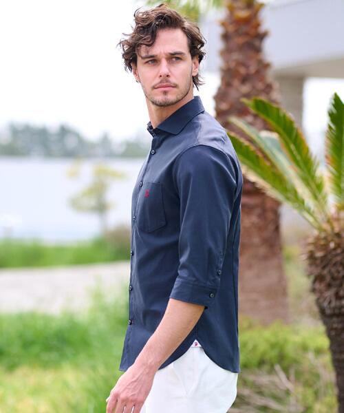 DRESSTERIOR(ドレステリア)の「リネン混スリークオーターシャツ(シャツ/ブラウス・メンズ・ホワイト/ブラック/サックスブルー/ネイビー・90/91/92/94)」の18枚目の写真