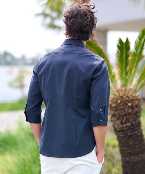 DRESSTERIOR(ドレステリア)の「リネン混スリークオーターシャツ(シャツ/ブラウス・メンズ・ホワイト/ブラック/サックスブルー/ネイビー・90/91/92/94)」の19枚目の写真