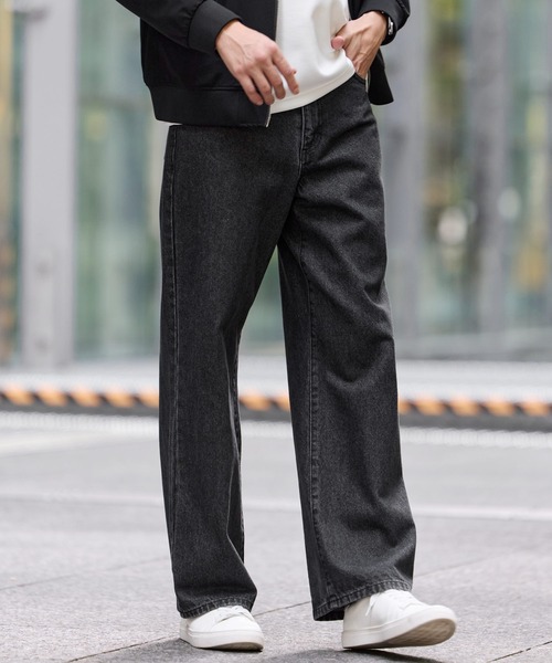 リラックスフィットストレートデニム B1542 BONBON EVISTUB リラックスフィットストレートデニム B1542