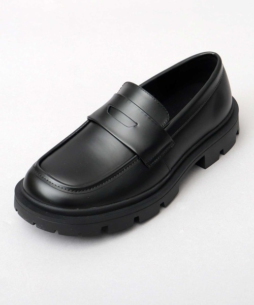 glabella（グラベラ）の「厚底 スクエアトゥ 幅広 コインローファー（ローファー・メンズ・ブラック・L/M/S）」の8枚目の写真