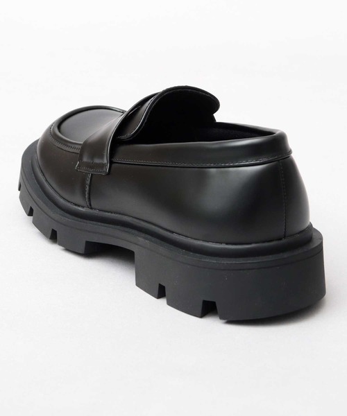 glabella（グラベラ）の「厚底 スクエアトゥ 幅広 コインローファー（ローファー・メンズ・ブラック・L/M/S）」の5枚目の写真