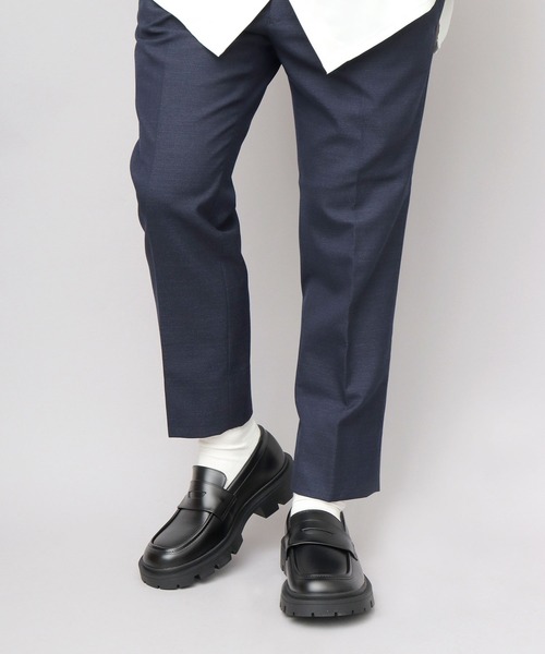 glabella（グラベラ）の「厚底 スクエアトゥ 幅広 コインローファー（ローファー・メンズ・ブラック・L/M/S）」の2枚目の写真