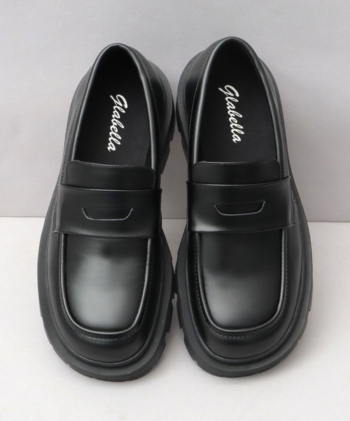 glabella（グラベラ）の「厚底 スクエアトゥ 幅広 コインローファー（ローファー・メンズ・ブラック・L/M/S）」の16枚目の写真