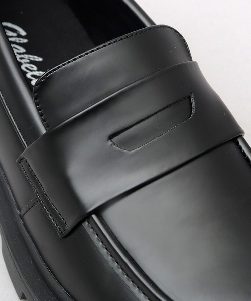 glabella（グラベラ）の「厚底 スクエアトゥ 幅広 コインローファー（ローファー・メンズ・ブラック・L/M/S）」の18枚目の写真