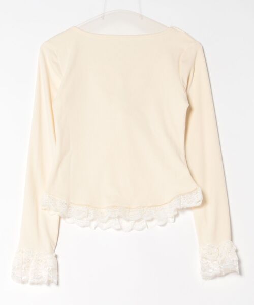 Sibra(シブラ)の「ヴィクトリアレースフリルカットソー(Tシャツ/カットソー・レディース・ホワイト/アイボリー/ブラック・M)」の4枚目の写真