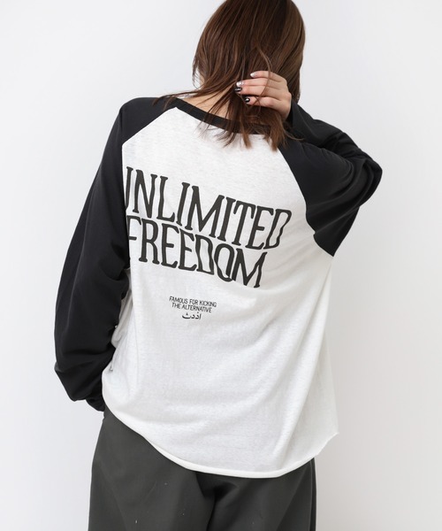 RNA(アールエヌエー)の「M2411 RABBIT EARLラグランロンT(Tシャツ/カットソー・レディース・ホワイト/スミクロ/イエロー/ミント/パープル・MEDIUM)」の7枚目の写真