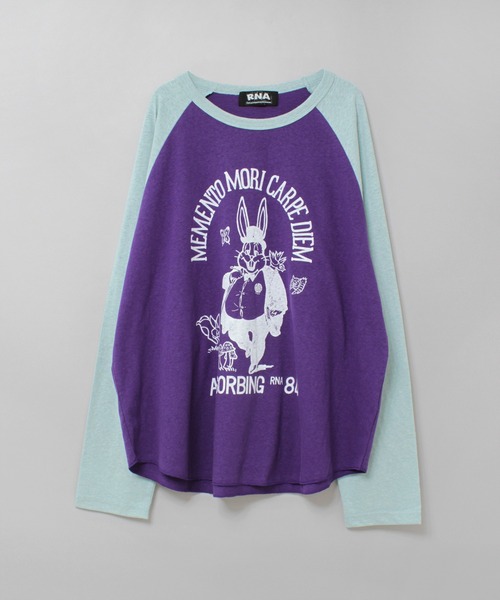 RNA(アールエヌエー)の「M2411 RABBIT EARLラグランロンT(Tシャツ/カットソー・レディース・ホワイト/スミクロ/イエロー/ミント/パープル・MEDIUM)」の21枚目の写真