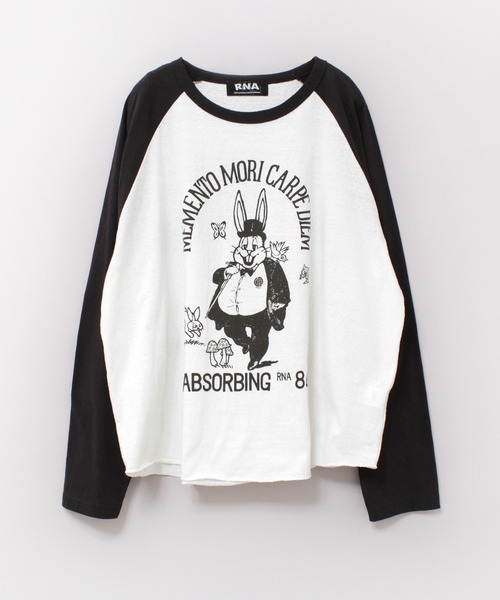 RNA(アールエヌエー)の「M2411 RABBIT EARLラグランロンT(Tシャツ/カットソー・レディース・ホワイト/スミクロ/イエロー/ミント/パープル・MEDIUM)」の13枚目の写真