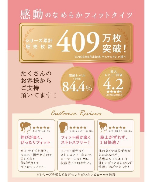 tutuanna(チュチュアンナ)の「25デニール感動のなめらかフィットカラータイツ(タイツ/ストッキング・レディース・その他/ブラック/ベージュ系8・M-L/L-XL)」の8枚目の写真