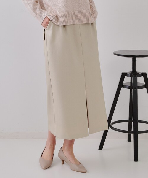 OPAQUE.CLIP（オペークドットクリップ）の「ラメナロースカート【洗濯機洗い可】（スカート・レディース・ベージュ系9/ブラック系5・38/40/42）」の2枚目の写真