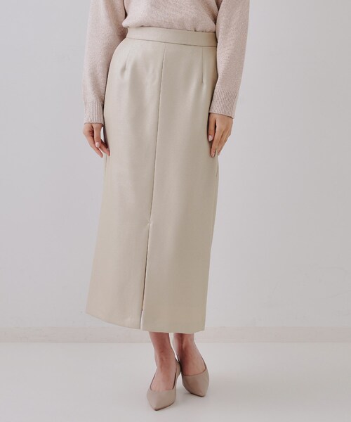 OPAQUE.CLIP（オペークドットクリップ）の「ラメナロースカート【洗濯機洗い可】（スカート・レディース・ベージュ系9/ブラック系5・38/40/42）」の20枚目の写真