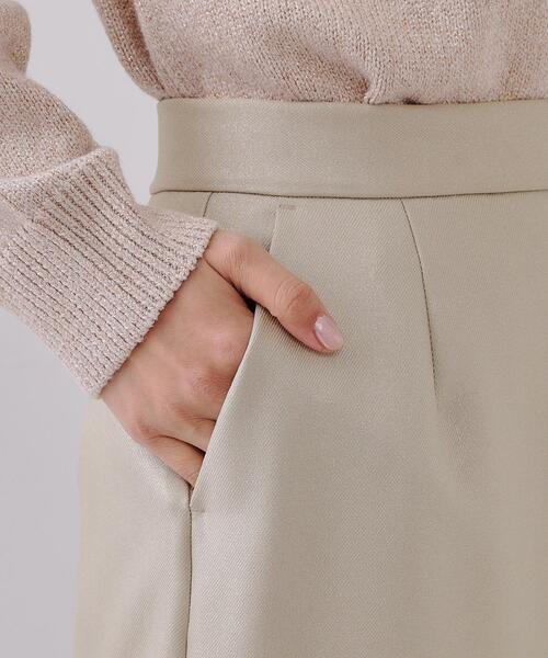 OPAQUE.CLIP（オペークドットクリップ）の「ラメナロースカート【洗濯機洗い可】（スカート・レディース・ベージュ系9/ブラック系5・38/40/42）」の14枚目の写真