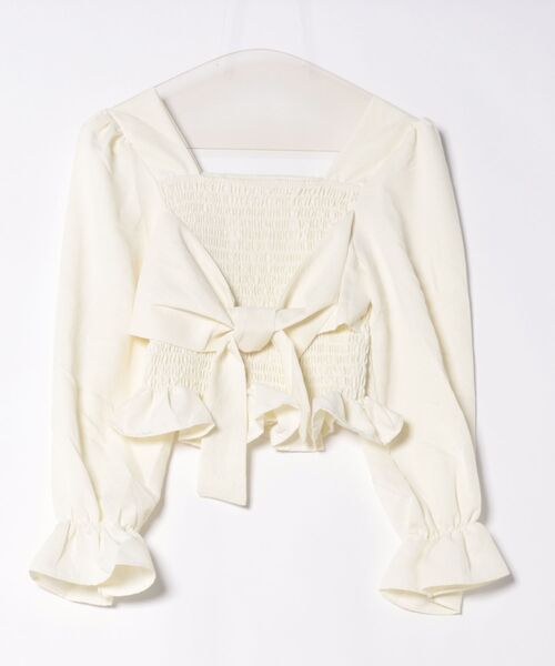 GORGE(ゴージ)の「《前後2WAY×スクエアネック》レディース シャーリングブラウス 体型カバー 春夏秋(シャツ/ブラウス・レディース・ラベンダー/アイボリー/ブラック/ホワイト系その他/ブラック系その他・F)」の15枚目の写真