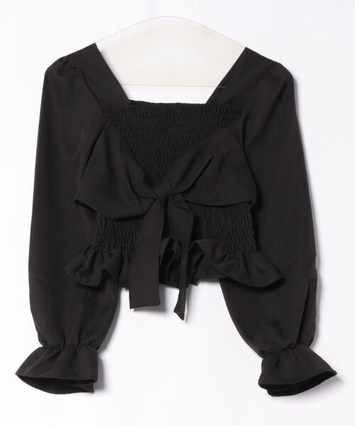GORGE(ゴージ)の「《前後2WAY×スクエアネック》レディース シャーリングブラウス 体型カバー 春夏秋(シャツ/ブラウス・レディース・ラベンダー/アイボリー/ブラック/ホワイト系その他/ブラック系その他・F)」の16枚目の写真