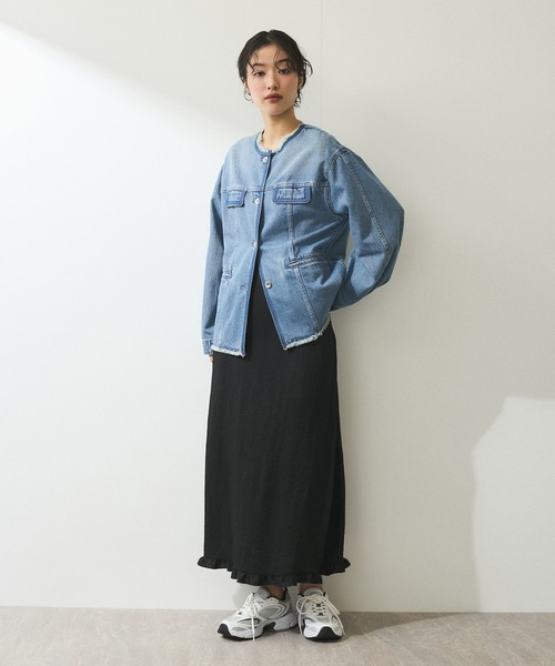 古着　デニム　フリンジ　ブルゾン ADAM ET ROPE'｜【WEB限定】デニムフリンジブルゾン | Rakuten