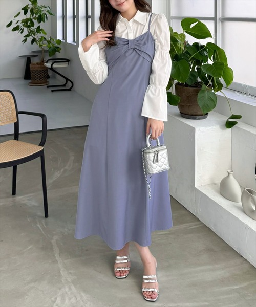 CLEAR BASIC（クリアベーシック）の「【低身長サイズ有】リボンデザインキャミワンピース[大人 可愛い フェミニン]≪SS新作≫（ワンピース・レディース・グレー/ブラック/ブルー・XS/F）」の18枚目の写真