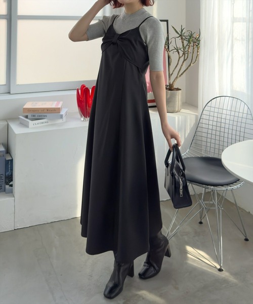 CLEAR BASIC（クリアベーシック）の「【低身長サイズ有】リボンデザインキャミワンピース[大人 可愛い フェミニン]≪SS新作≫（ワンピース・レディース・グレー/ブラック/ブルー・XS/F）」の19枚目の写真