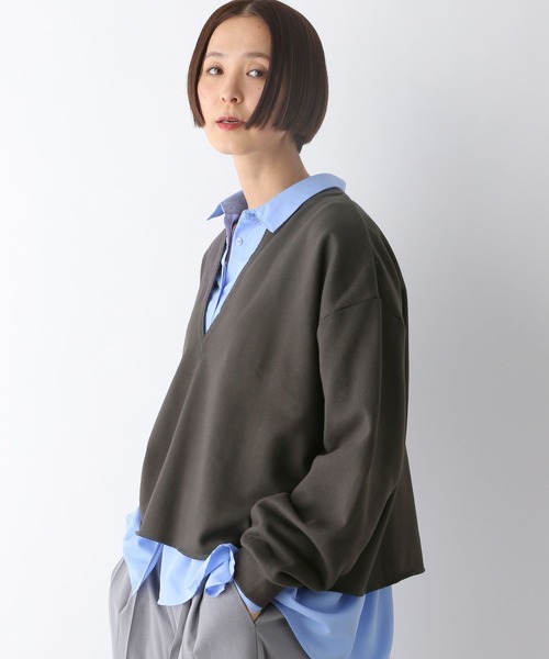 LEPSIM（レプシィム）の「深Vネックプルオーバー　289456（Tシャツ/カットソー・レディース・ライトグレー/オフホワイト/チャコールグレー・FREE）」の16枚目の写真