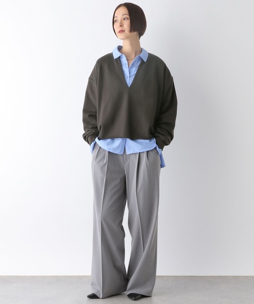 LEPSIM（レプシィム）の「深Vネックプルオーバー　289456（Tシャツ/カットソー・レディース・ライトグレー/オフホワイト/チャコールグレー・FREE）」の22枚目の写真