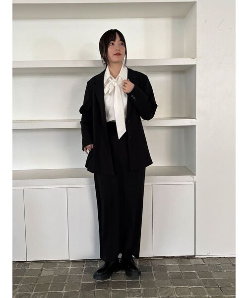 新品タグ付き lagunamoon 柳橋唯 ワイドスリーブタイネックシャツ セール】【柳橋唯コラボ】ワイドスリーブタイネックシャツ