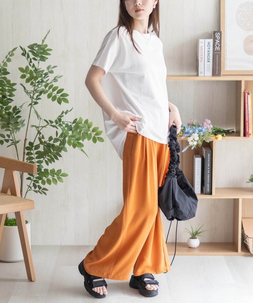 NAVY(ネイビー)の「nAvy SARARI 裾タックチュニック(Tシャツ/カットソー・レディース・ホワイト/ラベンダー/エメラルド/チャコールグレー・M/L)」の5枚目の写真