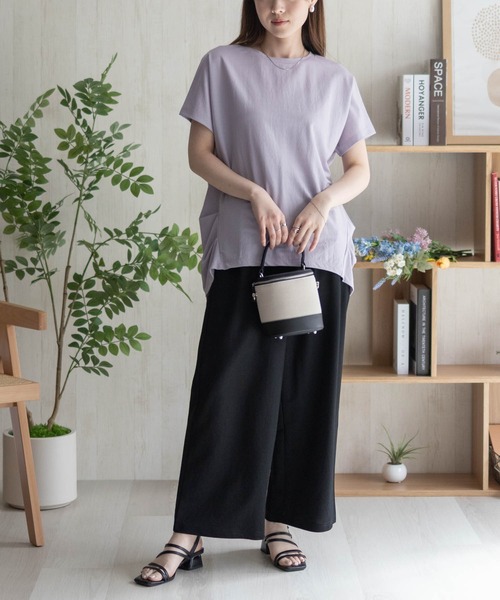 NAVY(ネイビー)の「nAvy SARARI 裾タックチュニック(Tシャツ/カットソー・レディース・ホワイト/ラベンダー/エメラルド/チャコールグレー・M/L)」の19枚目の写真