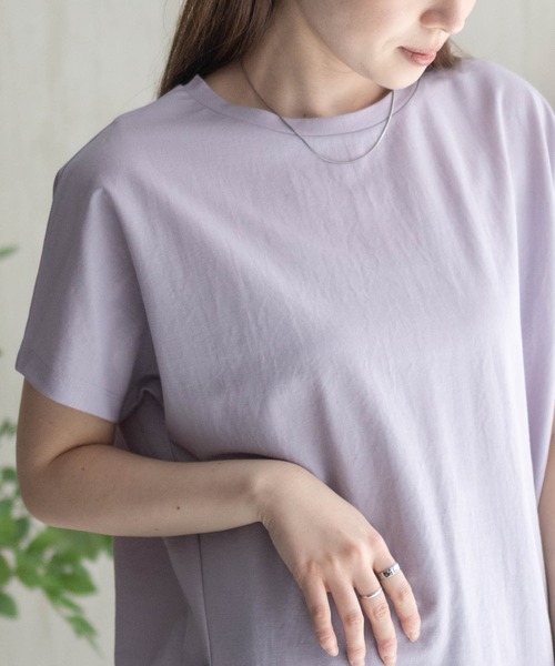 NAVY(ネイビー)の「nAvy SARARI 裾タックチュニック(Tシャツ/カットソー・レディース・ホワイト/ラベンダー/エメラルド/チャコールグレー・M/L)」の20枚目の写真