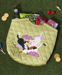 HOUSTON(ヒューストン)NYLON MARKET BAG/猫刺繍ナイロンマーケットバッグ レディース メンズ ユニセックス