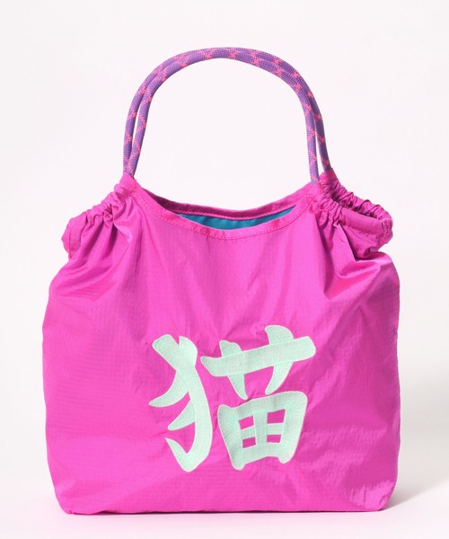 HOUSTON(ヒューストン)の「HOUSTON(ヒューストン)NYLON MARKET BAG/猫刺繍ナイロンマーケットバッグ レディース メンズ ユニセックス(トートバッグ・レディース・オリーブ/ブルー系その他/ピンク/ライトピンク/ダークグリーン/イエロー・FREE)」の21枚目の写真