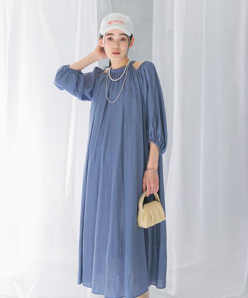 セール】リネンライク2wayオフショルワンピース（ワンピース