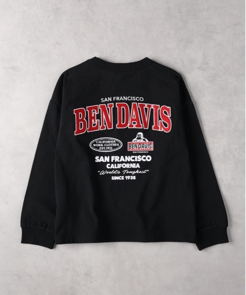 BEN DAVIS（ベンデイビス）の「【店舗で人気】【BEN DAVIS】バックロゴ刺繍長袖Ｔシャツ（Tシャツ/カットソー・キッズ・ホワイト/ブラック・130/140/150/160）」の2枚目の写真