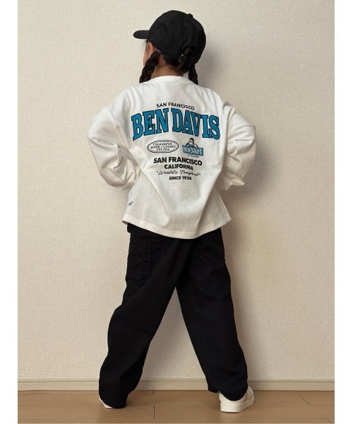 BEN DAVIS（ベンデイビス）の「【店舗で人気】【BEN DAVIS】バックロゴ刺繍長袖Ｔシャツ（Tシャツ/カットソー・キッズ・ホワイト/ブラック・130/140/150/160）」の10枚目の写真