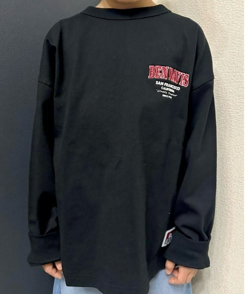 BEN DAVIS（ベンデイビス）の「【店舗で人気】【BEN DAVIS】バックロゴ刺繍長袖Ｔシャツ（Tシャツ/カットソー・キッズ・ホワイト/ブラック・130/140/150/160）」の15枚目の写真