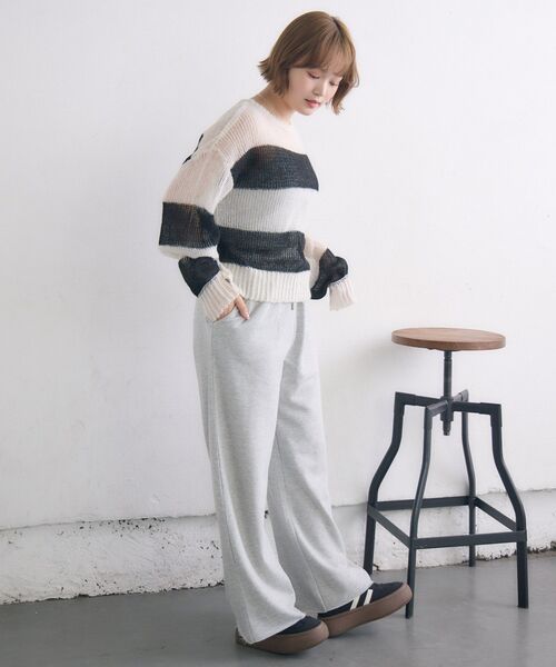 RETRO GIRL(レトロガール)の「モヘアボーダーNT(ニット/セーター・レディース・ブルー系その他3/オレンジ系その他3/ブラック系その他3・FREE)」の5枚目の写真