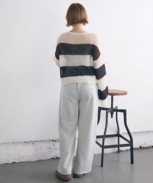 RETRO GIRL(レトロガール)の「モヘアボーダーNT(ニット/セーター・レディース・ブルー系その他3/オレンジ系その他3/ブラック系その他3・FREE)」の7枚目の写真